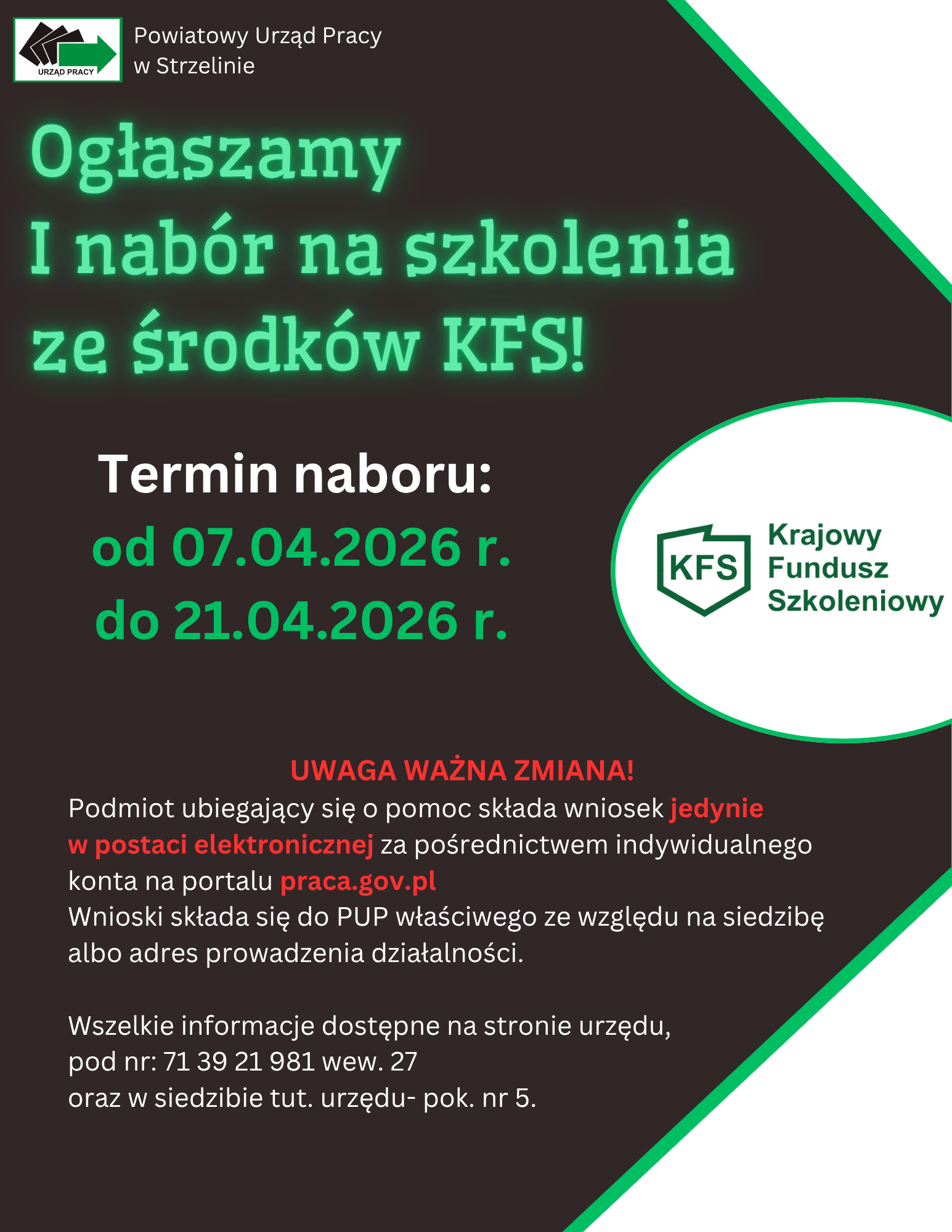 Obrazek dla: Nabór wniosków na szkolenia ze środków KFS