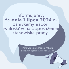 Zdjęcie artykułu Zamknięty nabór na doposażenia 01.07.2024 r.